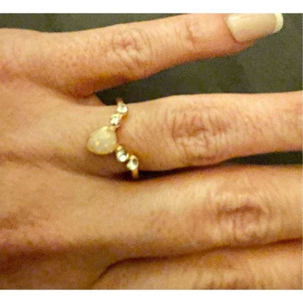 Vintage multicolor white OPAL N ROSE GOLD RING